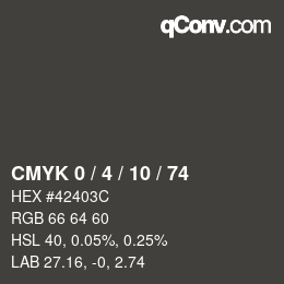 颜色代码: CMYK 0 / 4 / 10 / 74 | qconv.com