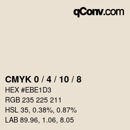 カラーコード: CMYK 0 / 4 / 10 / 8 | qconv.com