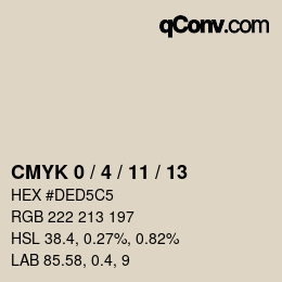 カラーコード: CMYK 0 / 4 / 11 / 13 | qconv.com