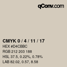 Code couleur: CMYK 0 / 4 / 11 / 17 | qconv.com