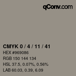 カラーコード: CMYK 0 / 4 / 11 / 41 | qconv.com