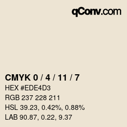 カラーコード: CMYK 0 / 4 / 11 / 7 | qconv.com