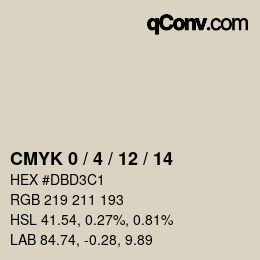 カラーコード: CMYK 0 / 4 / 12 / 14 | qconv.com
