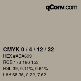 カラーコード: CMYK 0 / 4 / 12 / 32 | qconv.com
