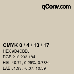颜色代码: CMYK 0 / 4 / 13 / 17 | qconv.com