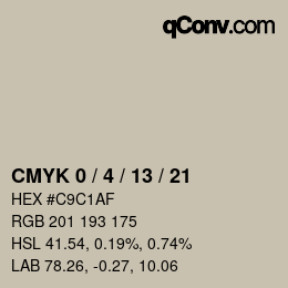 颜色代码: CMYK 0 / 4 / 13 / 21 | qconv.com