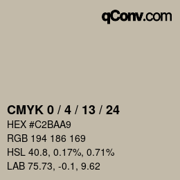 颜色代码: CMYK 0 / 4 / 13 / 24 | qconv.com
