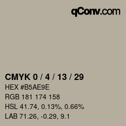 カラーコード: CMYK 0 / 4 / 13 / 29 | qconv.com