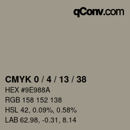 カラーコード: CMYK 0 / 4 / 13 / 38 | qconv.com