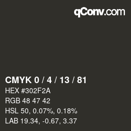Color code: CMYK 0 / 4 / 13 / 81 | qconv.com