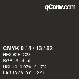 Color code: CMYK 0 / 4 / 13 / 82 | qconv.com