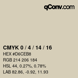 カラーコード: CMYK 0 / 4 / 14 / 16 | qconv.com