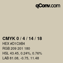 Color code: CMYK 0 / 4 / 14 / 18 | qconv.com