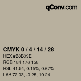 カラーコード: CMYK 0 / 4 / 14 / 28 | qconv.com