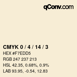 Color code: CMYK 0 / 4 / 14 / 3 | qconv.com