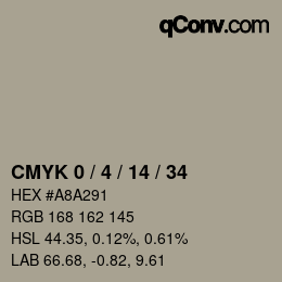 カラーコード: CMYK 0 / 4 / 14 / 34 | qconv.com
