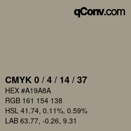 カラーコード: CMYK 0 / 4 / 14 / 37 | qconv.com