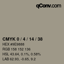 カラーコード: CMYK 0 / 4 / 14 / 38 | qconv.com