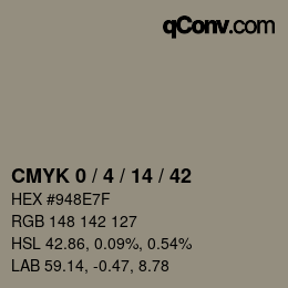 颜色代码: CMYK 0 / 4 / 14 / 42 | qconv.com