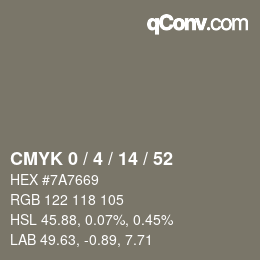 Color code: CMYK 0 / 4 / 14 / 52 | qconv.com