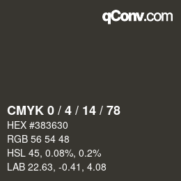 Color code: CMYK 0 / 4 / 14 / 78 | qconv.com