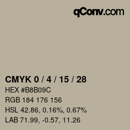 カラーコード: CMYK 0 / 4 / 15 / 28 | qconv.com