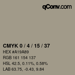 カラーコード: CMYK 0 / 4 / 15 / 37 | qconv.com