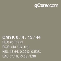 颜色代码: CMYK 0 / 4 / 15 / 44 | qconv.com