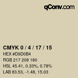 Color code: CMYK 0 / 4 / 17 / 15 | qconv.com