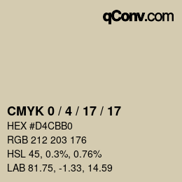 Color code: CMYK 0 / 4 / 17 / 17 | qconv.com