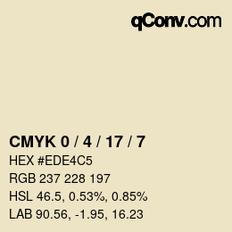 Color code: CMYK 0 / 4 / 17 / 7 | qconv.com