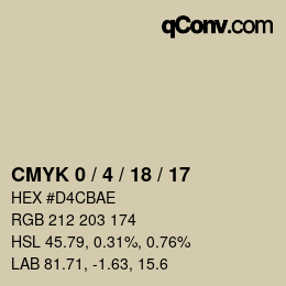 Color code: CMYK 0 / 4 / 18 / 17 | qconv.com