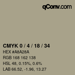 Código de color: CMYK 0 / 4 / 18 / 34 | qconv.com