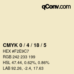 Color code: CMYK 0 / 4 / 18 / 5 | qconv.com