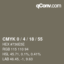 Farbcode: CMYK 0 / 4 / 18 / 55 | qconv.com
