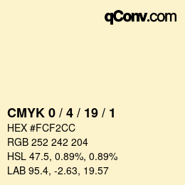 Color code: CMYK 0 / 4 / 19 / 1 | qconv.com