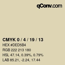 カラーコード: CMYK 0 / 4 / 19 / 13 | qconv.com