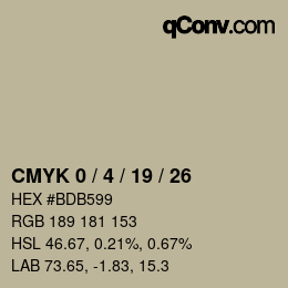 Farbcode: CMYK 0 / 4 / 19 / 26 | qconv.com