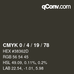 Color code: CMYK 0 / 4 / 19 / 78 | qconv.com