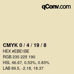 カラーコード: CMYK 0 / 4 / 19 / 8 | qconv.com