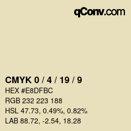 カラーコード: CMYK 0 / 4 / 19 / 9 | qconv.com