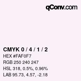 Farbcode: CMYK 0 / 4 / 1 / 2 | qconv.com