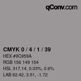 颜色代码: CMYK 0 / 4 / 1 / 39 | qconv.com