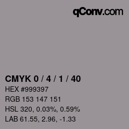 颜色代码: CMYK 0 / 4 / 1 / 40 | qconv.com