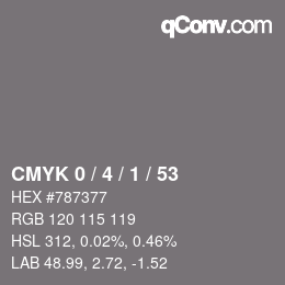 Color code: CMYK 0 / 4 / 1 / 53 | qconv.com