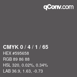 颜色代码: CMYK 0 / 4 / 1 / 65 | qconv.com