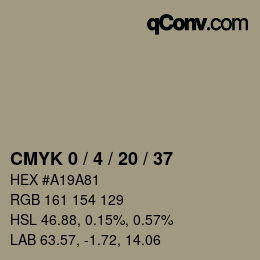 カラーコード: CMYK 0 / 4 / 20 / 37 | qconv.com