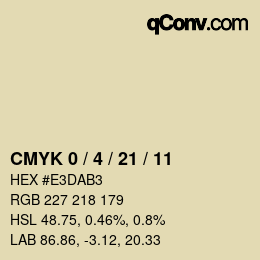 カラーコード: CMYK 0 / 4 / 21 / 11 | qconv.com