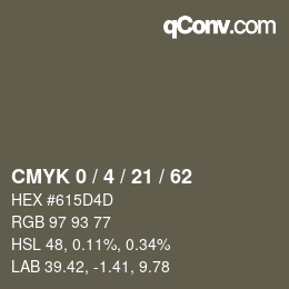 Color code: CMYK 0 / 4 / 21 / 62 | qconv.com