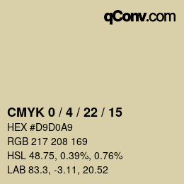 Code couleur: CMYK 0 / 4 / 22 / 15 | qconv.com